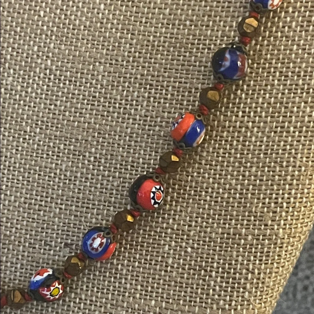 Vintage Italian Murano Millefiori Art Glass Beaded Necklace‎ - Picture 3 of 11